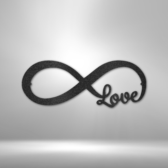 Infinite Love Steel Sign Laser Cut Powder Coated Home & Office Metal Wall Decor
